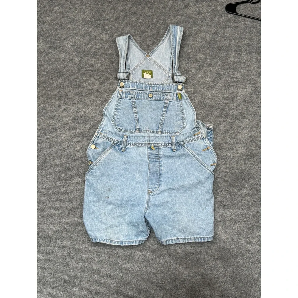 Vintage‎ Esprit EDC Denim Shortalls Light Wash Cotton Overalls 90s Women Medium